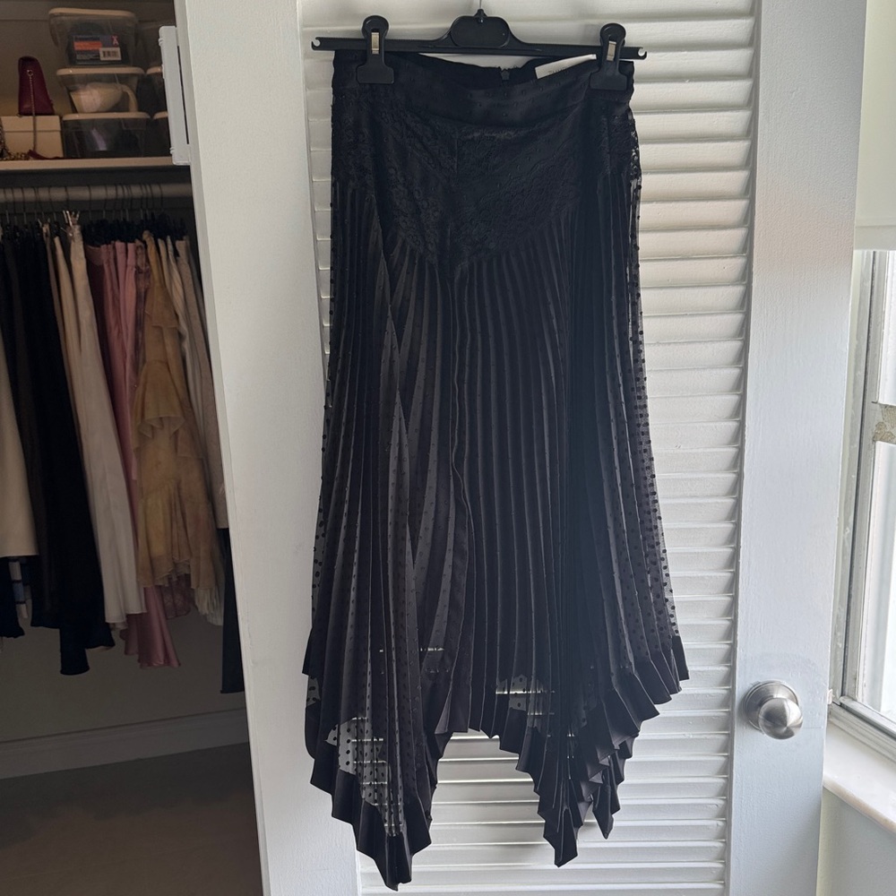 Zimmermann Black Pleated Maxi Skirt